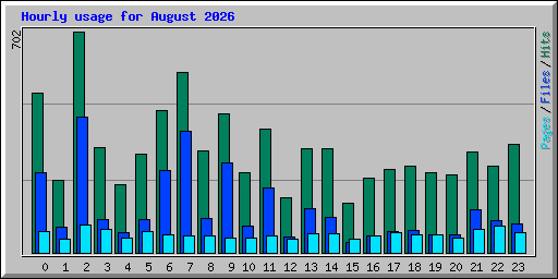 Hourly usage for August 2026